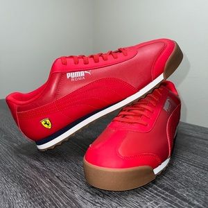 Scuderia Ferrari Roma Mens Red Sneakers